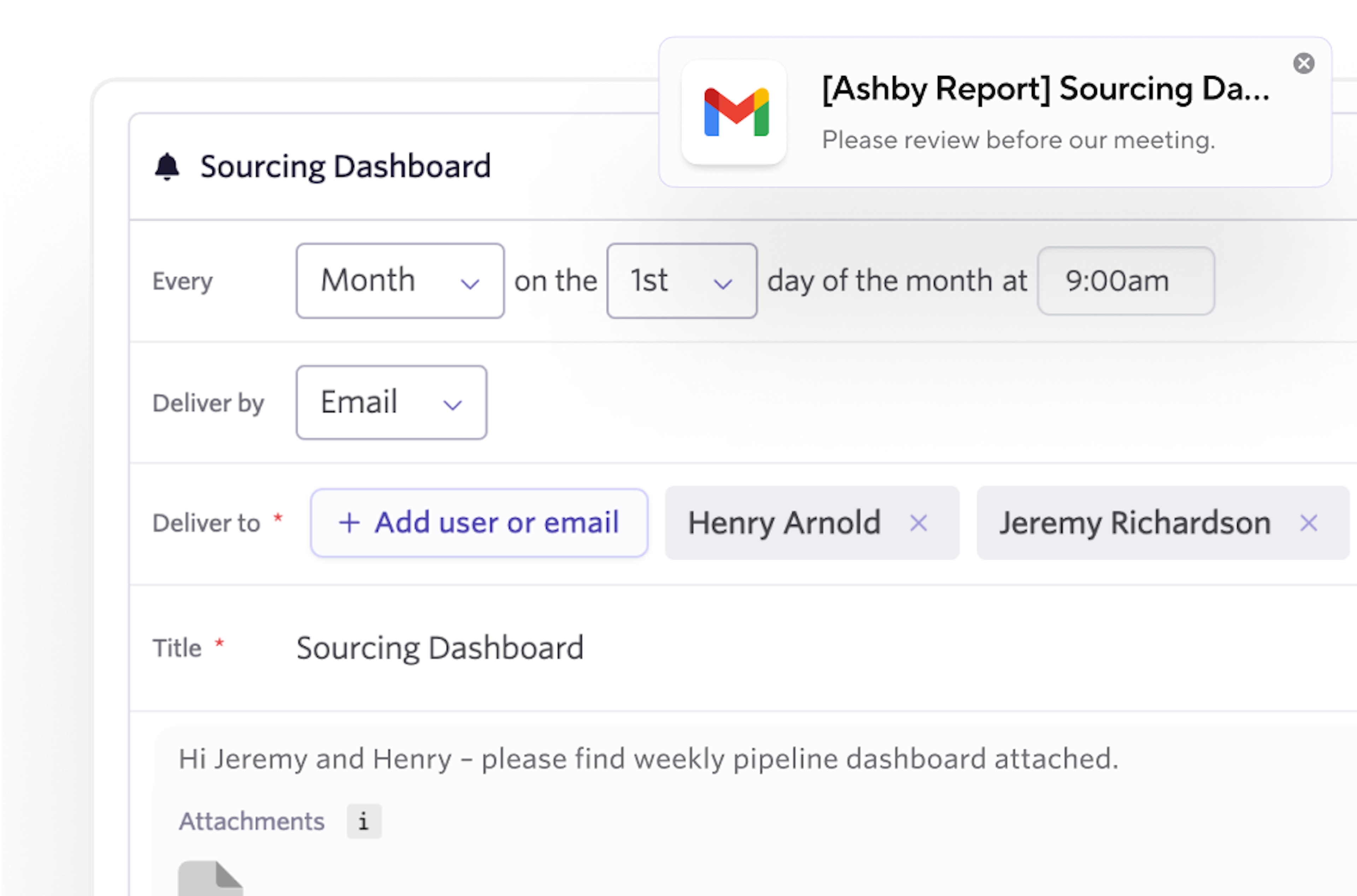 automatically scheduling dashboards